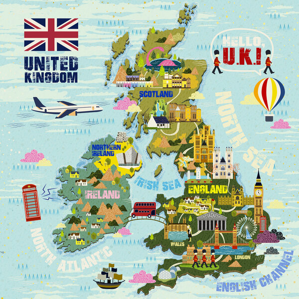 Карта путешествий Великобритании
