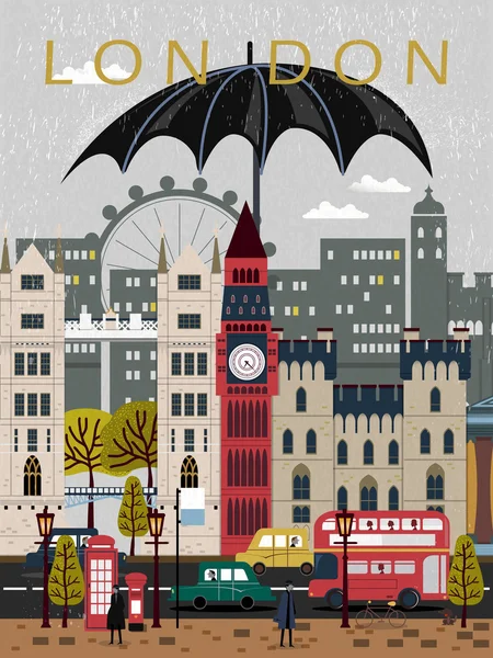 Потрясающий туристический плакат Великобритании — стоковый вектор