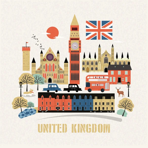 Royaume-Uni Travel Concept — Image vectorielle