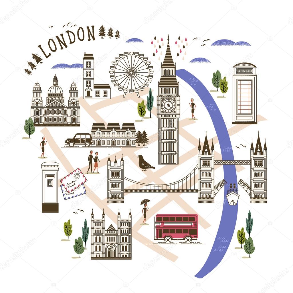 londýn turistická mapa Turistická mapa Londýna — Stock Vektor © kchungtw #99981002 londýn turistická mapa