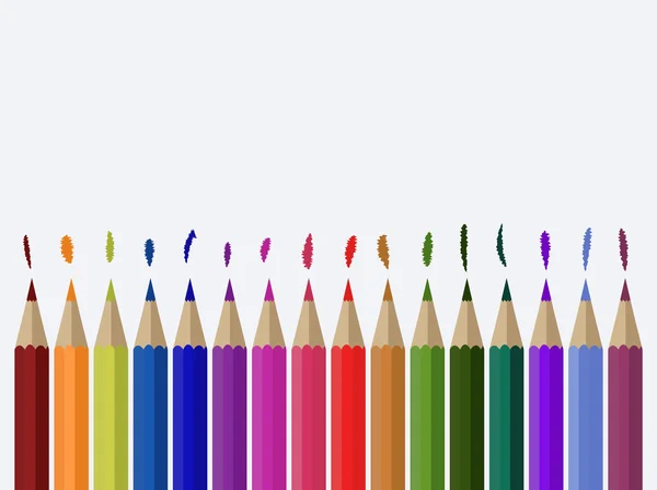 Ilustrace barevné tužky na pozadí plátno — Stockový vektor