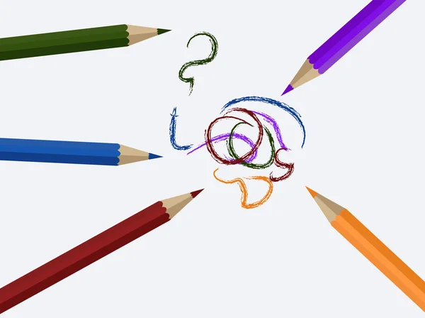 Ilustração de lápis coloridos no fundo da tela —  Vetores de Stock