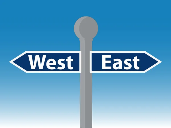 West or East — Stock Vector
