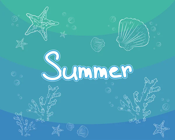 Es verano tiempo de buceo hacia adelante — Vector de stock