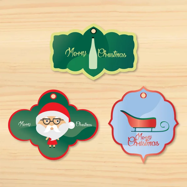 Christmas tags in set of 3 — Stock Vector