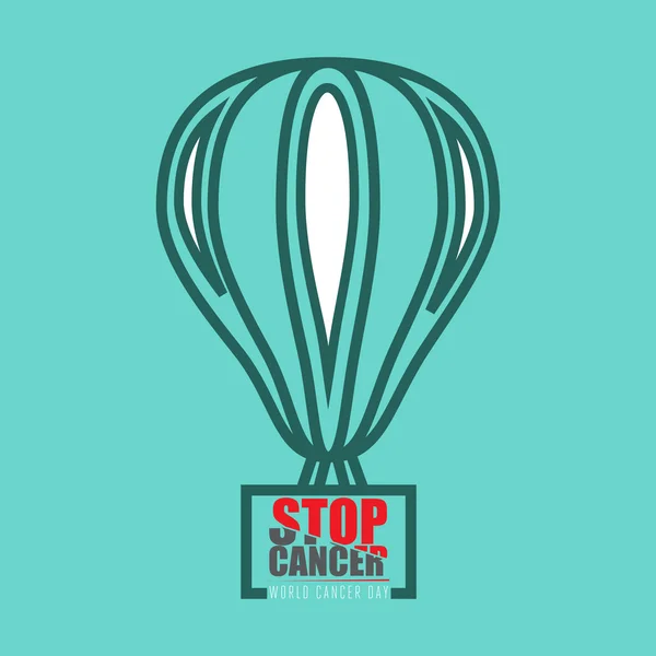 Kanser farkındalık mesaj hava ballon için — Stok Vektör