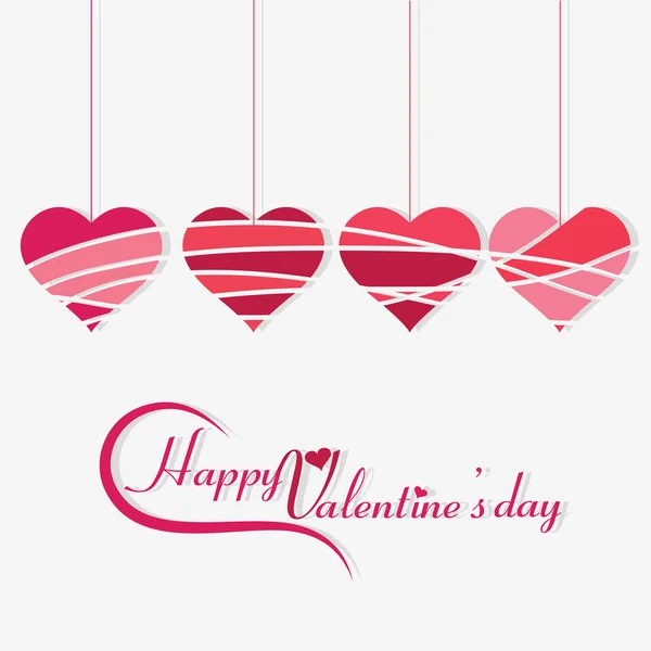 Four Different shape hanging hearts Vector Graphics