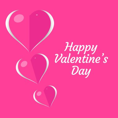 3 hearts with Pink background clipart