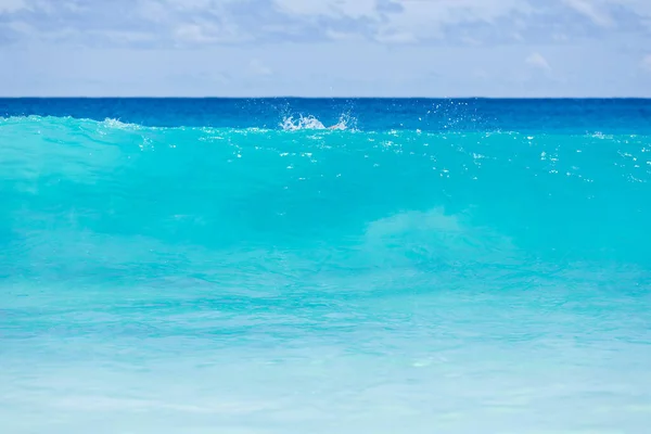 Türkiz Mélykék Hullámok Indiai Óceánon Seychelle Szigeteken — Stock Fotó