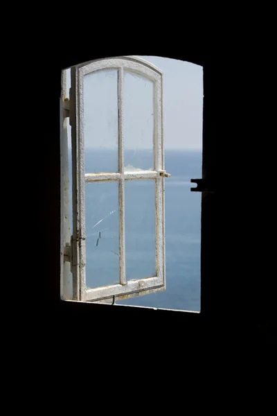 Indonesian lighthouse window view — Stock Photo, Image