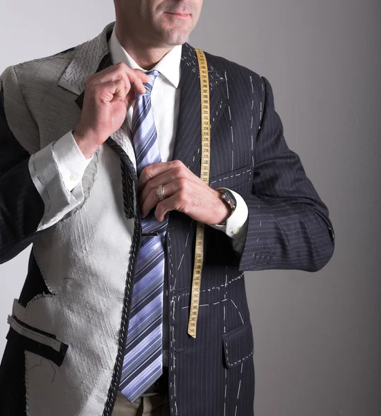 Semi-ready, elegant tailor made suit and man — Stock Photo, Image