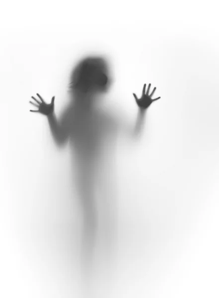 Silhouette of young child's body and hands — Stock Photo, Image