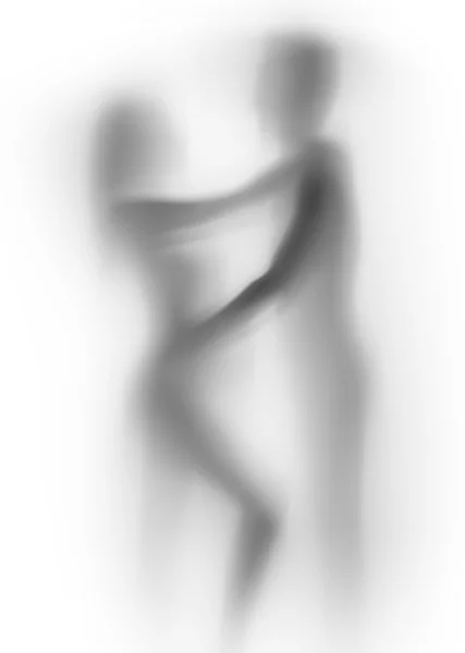 Silhouette d'un couple amoureux danseur — Photo