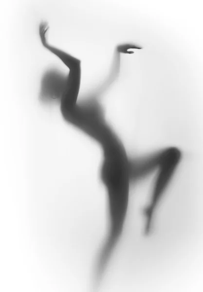 Diffuse silhouette of a beautiful and sexy dancer woman — Stock Photo, Image