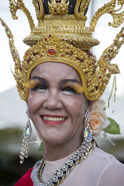 Retrato mujer tailandesa durante Phangan Color Moon Festival, Tailandia —  Fotos de Stock