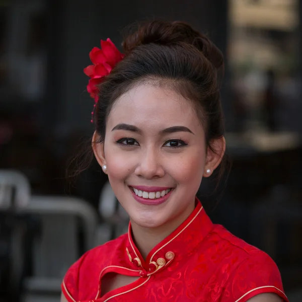 Tajski Dziewczyna portret. Bangkok, Tajlandia — Zdjęcie stockowe