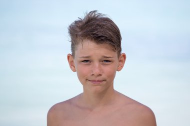 Portre mutlu genç açık