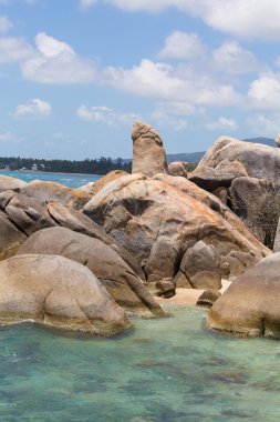 Tuhaf kaya, hin ta hin yai, Samui, Tayland çok ünlü Simgesel Yapı