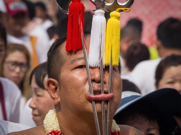 Chiński wegetariańskie Festival w mieście Phuket. Tajlandia — Zdjęcie stockowe