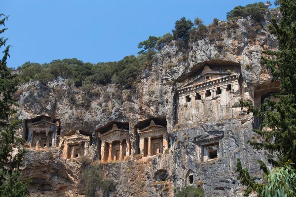 Ancient Lycian Rock Tombs in Fethiye, Turkey — Stock Photo, Image