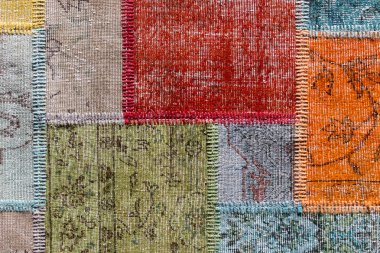 Asya patchwork halı, Istanbul, Türkiye.  