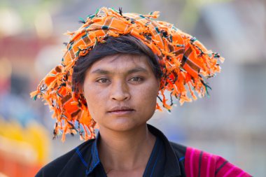 Portrait woman. Inle lake, Myanmar