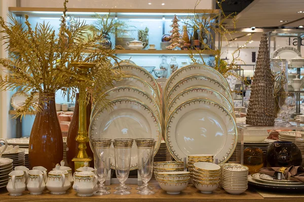 Section ceramic tableware in supermarket Siam Paragon.  Bangkok, Thailand