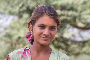 Portre Hintli kız, Pushkar. Hindistan