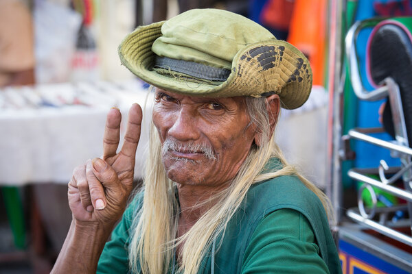 Thai man living in a poor district of Bangkok Klong Toe. Thailand