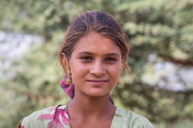 Portre Hintli kız, Pushkar. Hindistan