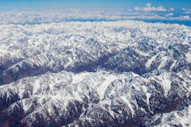 Tibet'te Himalaya Dağları'nın Üstten Görünüm