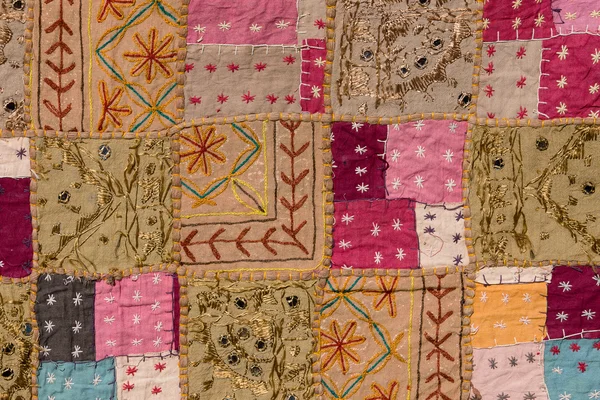 Asian patchwork carpet in Rajasthan, India — Stock Photo, Image