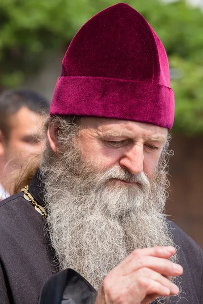 Paroissiens Église orthodoxe ukrainienne Patriarcat de Moscou pendant la procession religieuse. Kiev, Ukraine — Photo