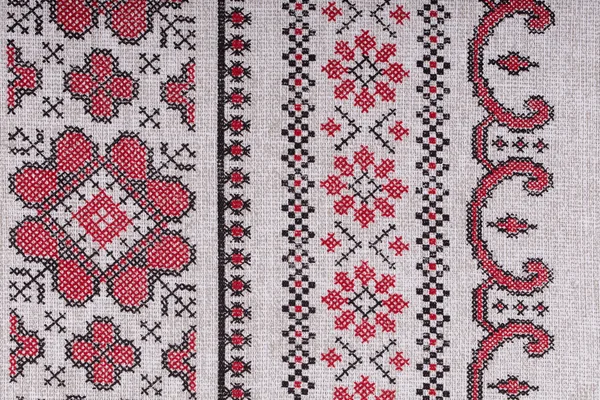 Detail van de Oekraïense handdoek patroon, close-up — Stockfoto