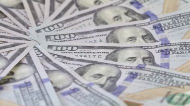 Rotation paper money . Background with money american hundred dollar bills
