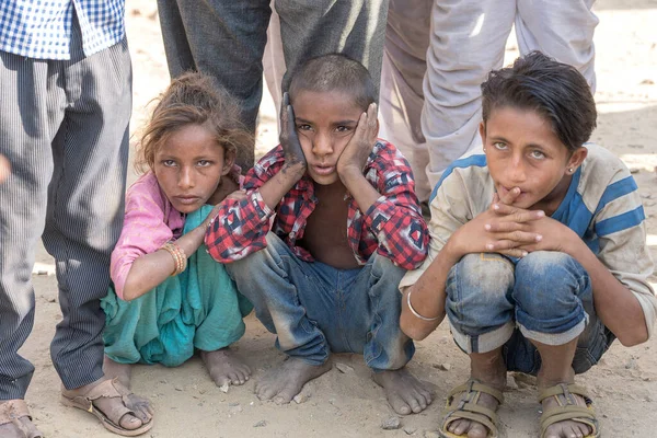 Pushkar India Noviembre 2018 Niños Indios Desierto Thar Time Pushkar —  Fotos de Stock