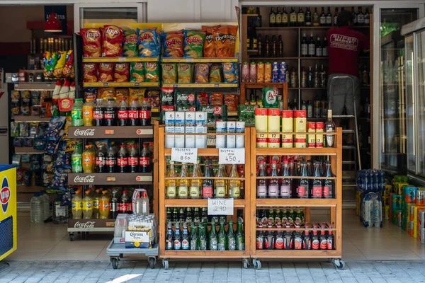 Insel Kos Griechenland September 2019 Lebensmittelgeschäft Auf Der Straße Der — Stockfoto