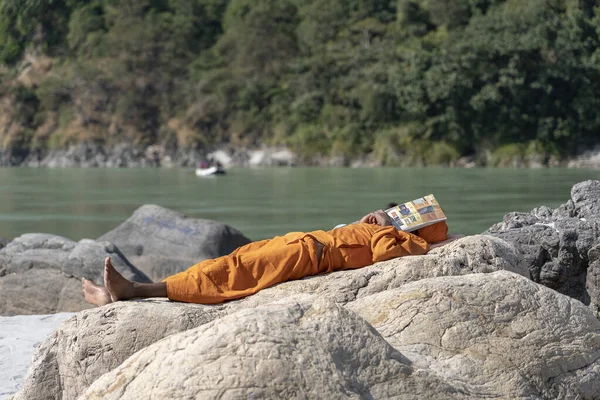 Rishikesh India November 2018 Hindu Sadhu Kutsal Adam Hindistan Rishikesh — Stok fotoğraf