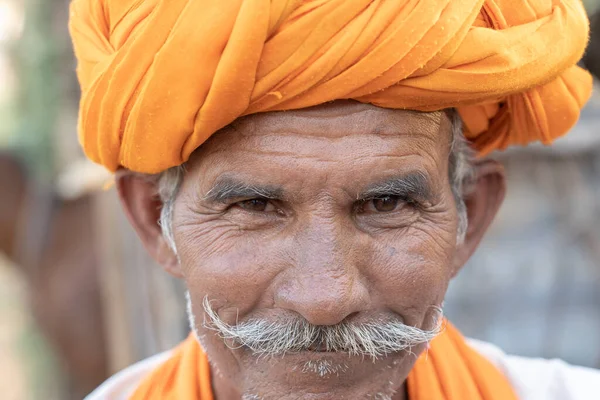 Pushkar Inde Novembre 2018 Homme Indien Dans Désert Thar Pendant — Photo