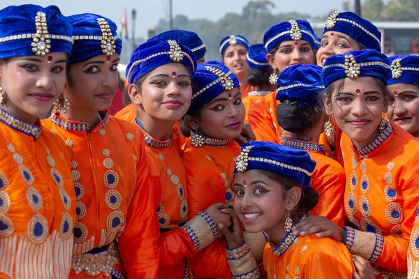 New Delhi India January 2017 Indian Girls Take Part Rehearsal — Stock Photo, Image