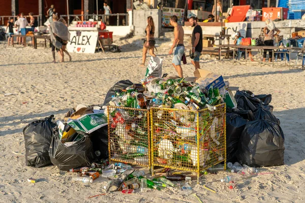 Koh Phangan Thailand February 2019 Rubbish Sandy Beach Sea Full — Stock Photo, Image