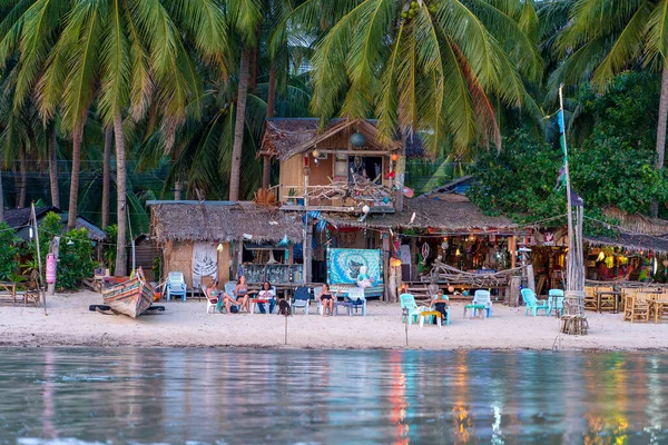 Koh Phangan Thailand May 2019 해변바 코코넛 야자수 타이의 대섬고 — 스톡 사진