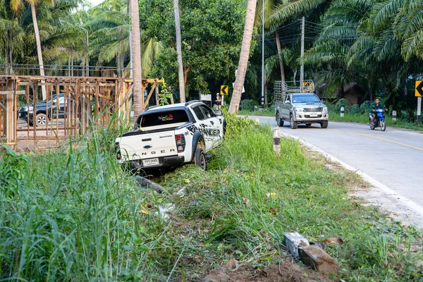 Koh Phangan Tailandia Enero 2019 Accidente Tráfico Ocurrido Carretera Isla — Foto de Stock