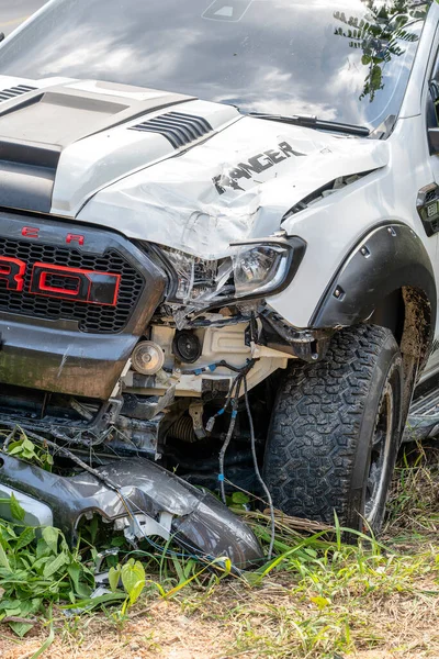 Koh Phangan Thailand Června 2019 Autonehoda Která Stala Silnici Ostrově — Stock fotografie