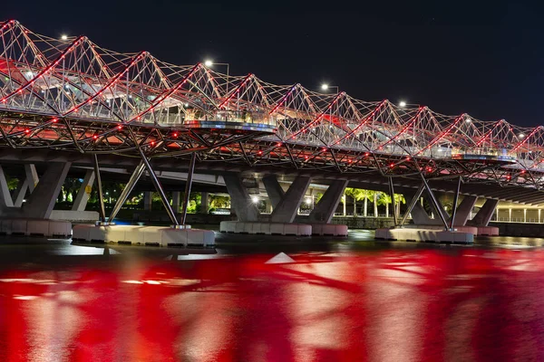 Singapore Stad Singapore Februari 2020 Helix Bro Marina Bay Natten — Stockfoto