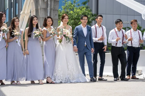 Singapur Stadt Singapur Februar 2020 Hochzeitszeremonie Asiatischen Stil Auf Einer — Stockfoto