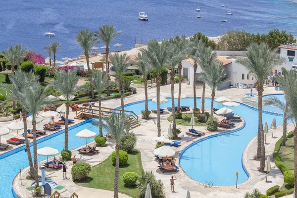 Sharm Sheikh Egypt Května 2018 Bazén Brzy Ráno Rudého Moře — Stock fotografie