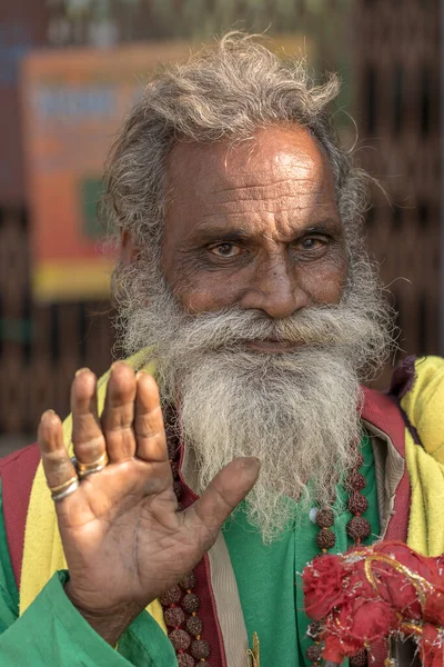 Rishikesh India Noviembre 2018 Retrato Del Hombre Santo Sadhu Hindú — Foto de Stock