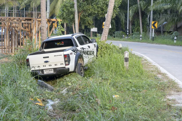 Koh Phangan Tailandia Enero 2019 Accidente Tráfico Ocurrido Carretera Isla — Foto de Stock