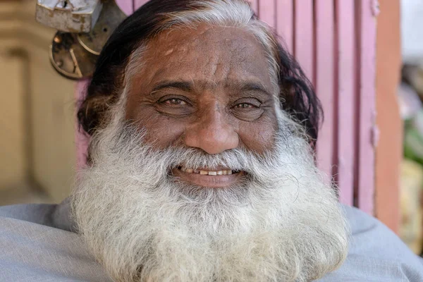 Jaipur India Noviembre 2018 Retrato Del Hombre Rajasthani Mercado Local — Foto de Stock